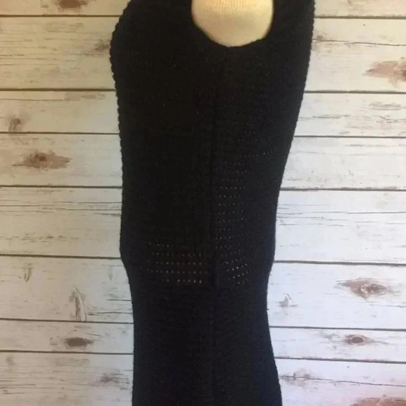 J J BASICS Women Cap Sleeve Above the Knee Black Knit Sweater Dress Size Small - Picture 5 of 10